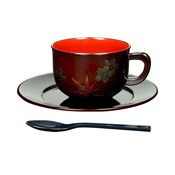 Yakumonuri Lacquerware,　Wooden Coffee Cup (Spring & Autumn) 1 Cup